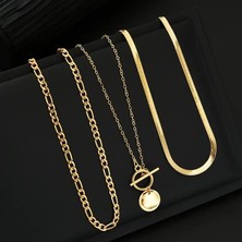 3 Lü Italyan Zincirli Kolye Set