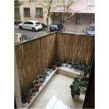 Kamış Çit Bambu Çit Hasır Çit 1,5 x 2,5 Metre Yükseklik 1,5 Metre En 2,5 Metre Doğal Kamış Gölgelik
