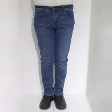 Hacker Fistan Store Erkek Koyu Mavi Normal Bel Rahat Kesim Dar Paça Jean Pantolon