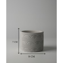 Dekoratif Beton Saksı Wavy - Gri / Beyaz - 11X14CM - 1l / 7x9 0.25L - Ayaklı / Ayaksız