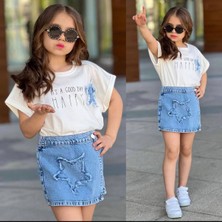 Çocuk Happy Yıldızlı Kot Takım Mavi