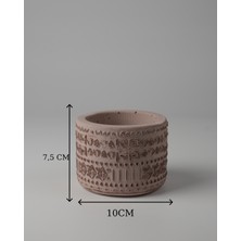Dekoratif Beton Saksı -Aztec 7,5X12 0.25L Küçük Ahşap Ayaklı Saksı