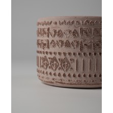 Dekoratif Beton Saksı -Aztec 7,5X12 0.25L Küçük Ahşap Ayaklı Saksı
