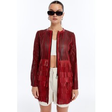 Kadın Hakiki Deri Uzun Ceket