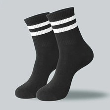 4lu Çizgili Kolej Tenis Çorabı, Pamuklu Terletmez Çorap, Unisex 4 Cift