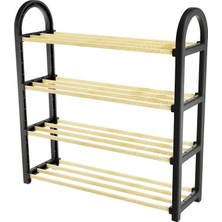 Masif Ahşap 4 Katlı Ayakkabılık