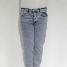Hacker Fistan Store Erkek Buz Mavisi Normal Bel Rahat Kesim Dar Paça Jean Pantolon