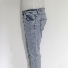Hacker Fistan Store Erkek Buz Mavisi Normal Bel Rahat Kesim Dar Paça Jean Pantolon