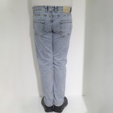 Hacker Fistan Store Erkek Buz Mavisi Normal Bel Rahat Kesim Dar Paça Jean Pantolon