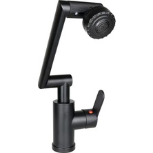 Siyah - 1080 Derece Dönebilen Çok Fonksiyonlu Musluk Batarya KTX-3307