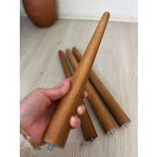 Hamadex 44 cm Açık Meşe Ahşap Konik Ayak | Masa, Sandalye & Sehpa Ayağı | Komple Montaj Seti