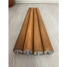Hamadex 44 cm Açık Meşe Ahşap Konik Ayak | Masa, Sandalye & Sehpa Ayağı | Komple Montaj Seti