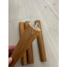 Hamadex 44 cm Açık Meşe Ahşap Konik Ayak | Masa, Sandalye & Sehpa Ayağı | Komple Montaj Seti