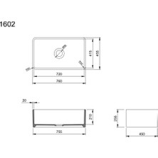 Bocchi Lavello Dekorlu Eviye 76 cm Parlak Beyaz 1602-001-0120