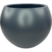 Küre Yuvarlak Top Vazo Dekoratif Saksı Antrasit 38*30CM
