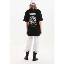 Luz&pos Unisex Baskılı Oversize T-Shirt - Siyah