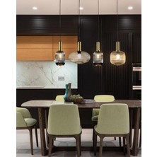 Mylights dörtlü bal cam füme cam 120 cam siyah gövde masaüstü cam sarkıt dörtlü 4lü otel kafe tezgah mutfak adası salon avize modern mimari 