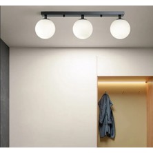 Mylights  Avize Retro  Üçlü Plofonyer Avize Sıralı  Üçlü  E27 Duylu Opla Camlı