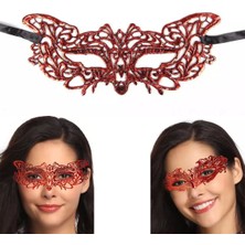 Kırmızı Dantel Masquerade Maskesi 9 No
