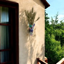 Pelince - Balkon Süsü Külah, Çiçekli Model - Askılı Balkon Vazosu - Çiçeklik - Duvar Çiçekliği - Epoksi Döküm - 25 cm