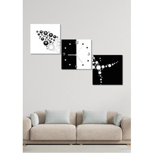 Ahşap Tablo + Saat Duvar Dekoru Tablo Seti - Salon Oturma Yatak Odası Için Mdf Duvar Saati