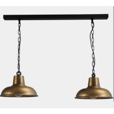 Mylights  Ikili Masa Üsüt Metal Rustik Retro Vintage Avize 100CM Kasa
