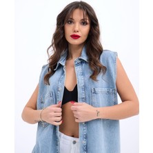 Vibe Unico 5581 Kot Yelek-Mavi