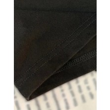 Vibe Unico Baskılı Oversize Bisiklet Yaka T-Shirt - Siyah