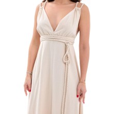 Vibe Unico 7409 Elbise-Bej