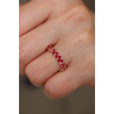 14 Ayar Altın Arpaş Fuşya Baget Dans Yüzük