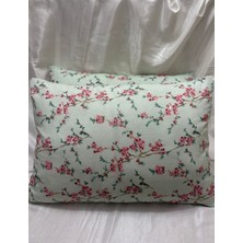 2 Adet Çiçek Desen Fermuarlı Yastık Kılıfı | 50X70 cm | %90 Pamuk