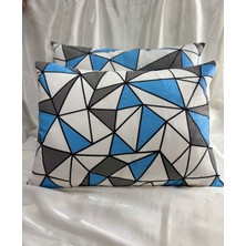 2 Adet Mavi PramitFermuarlı Yastık Kılıfı | 50X70 cm | %90 Pamuk