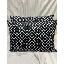 2 Adet Fermuarlı Siyah Zincir Yastık Kılıfı | 50X70 cm | %90 Pamuk