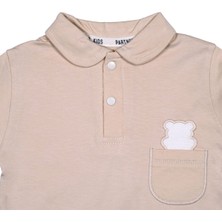 Polo Yakalı Bebek Takım - Polo Yaka Kısa Kollu Tişört ve Şort 24 Ay - Krem