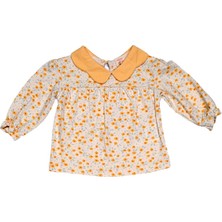 ​​sarı Çiçek Desenli Kız Bebek Takımı - Bebe Yakalı Çiçek Desenli Sweatshirt ve Sarı Tayt 9-12 Ay