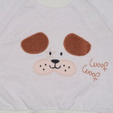 Woof Mevsimlik 2'li Bebek Takımı – Köpek Aplikeli Sweatshirt ve Çizgili Pantolon 6 Ay - Su Yeşili