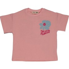 ''free As The Flowers'' Kız Bebek Takım - Sırtı Baskılı Kısa Kollu Tişört ve Şort 1 Yaş