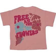 ''free As The Flowers'' Kız Bebek Takım - Sırtı Baskılı Kısa Kollu Tişört ve Şort 1 Yaş