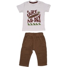 Surf All Day 3’lü Erkek Bebek Takım – Gömlek, Tişört ve Pantolon 12-18 Ay