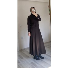 PUANE Düğme Detaylı Kahve Ikili Takım 