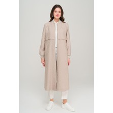 Olcay Ribana ve Taş Detaylı Kapitone Desenli Hafif Kap Taş 6702