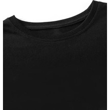 Luz&pos [günlük T-Shirt] Hafif Kadın Günlük T-Shirt | Bol Kesim, Kısa Kollu, Yuvarlak Yaka, Eğlenceli Karikatür Ayı ve "umrumda Değil" Baskı - Günlük Stil, Ilkbahar/yaz- Siyah