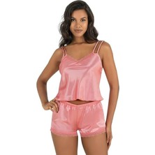 Aria's Closet Mercan Saten Şort Takımı 9210