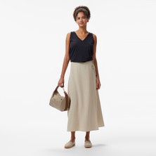 Nautica Kadın Bej Regular Fit Keten Karışımlı Etek 55R552T.1AS