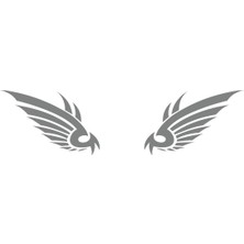 Kartal Kanatı Oto STICKER17X17 cm Gri