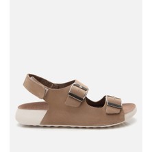 Hotiç Kadın Nubuk Deri Bej Ayarlanabilir Sandalet