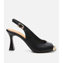 Hotiç Kadın Deri Siyah Topuklu Sandalet