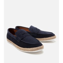 Hotiç 02AYH305520A680 ERKEK Süet Deri Lacivert Hasır Detaylı Espadril