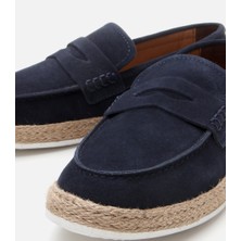 Hotiç 02AYH305520A680 ERKEK Süet Deri Lacivert Hasır Detaylı Espadril
