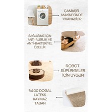 Bohem Turuncu-Krem Kaymaz Taban Yıkanabilir 2'li Set Banyo Paspası 60X100-60X50